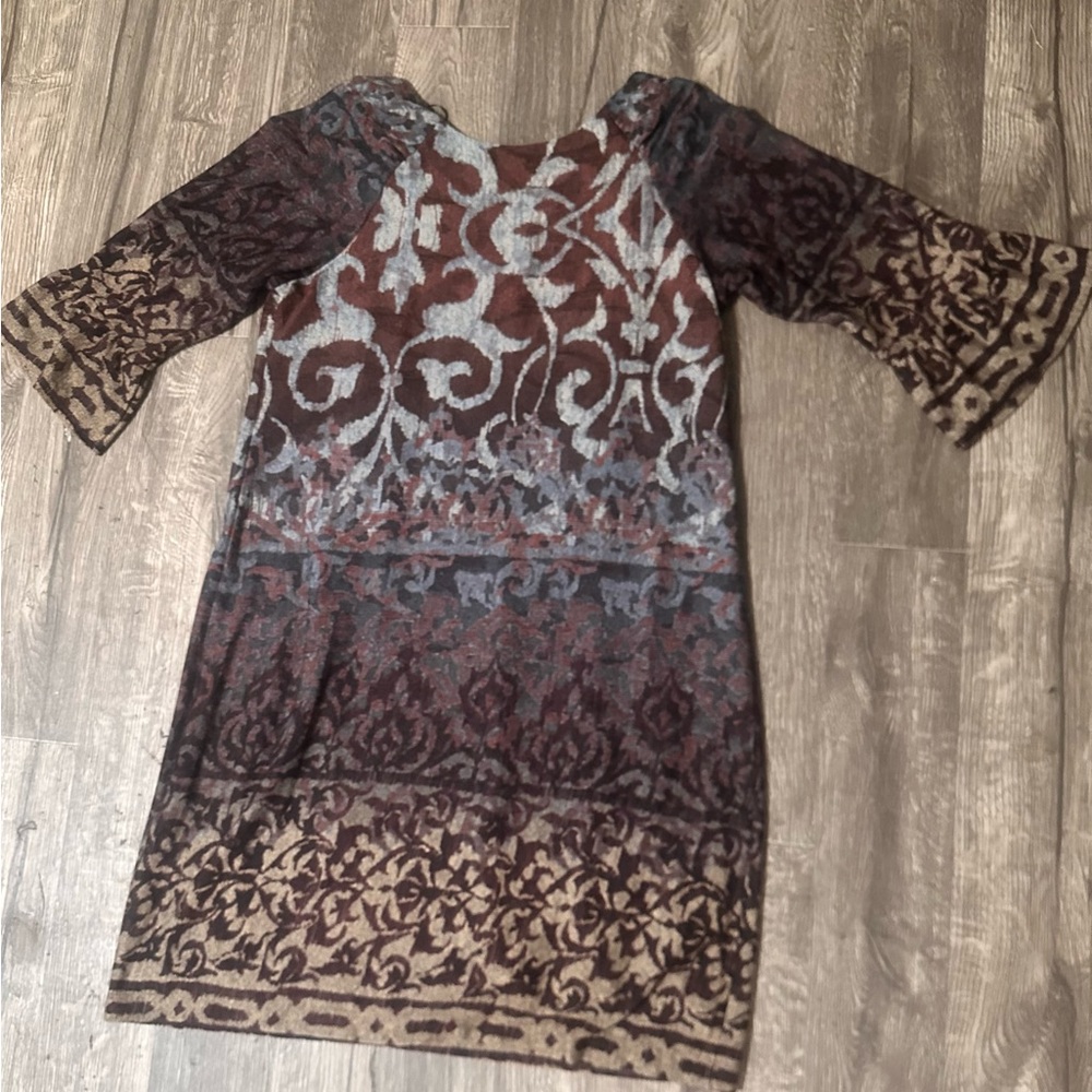 Brown and Cream Chris Mclaughlin Dress - Picture 3 of 8
